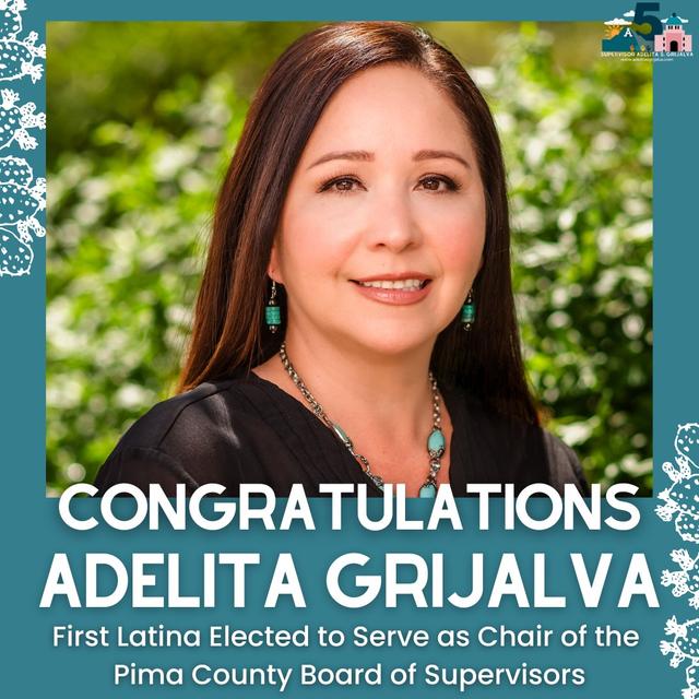 Social Media Announcement for Grijalva’s election as Chair of Board of Supervisors.