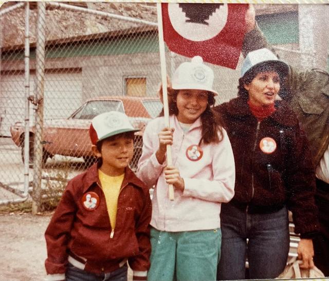 O’Leary with her children Adrian and Mandy. Cesar Chavez visited Clifton in 1986, and the 13 striking unions and the MMWA hosted a gathering in honor of his visit.