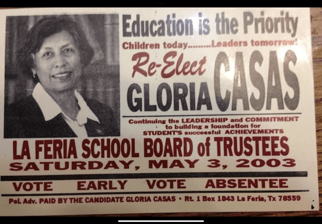 Casas Re-election campaign poster, 2003.