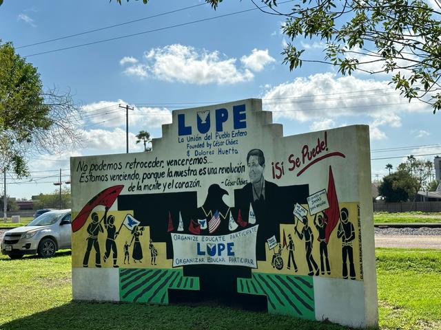 Mural outside the LUPE offices in San Juan, Texas.