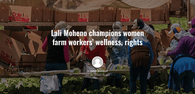 Sun Gazette article about Moheno’s Farmworker Women’s Conference on Health, Safety, Employment, Education and Environment.