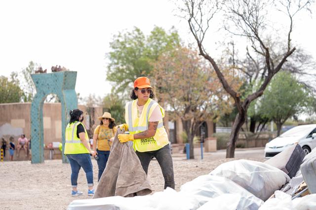 Santa Cruz volunteers with community cleanup project in Ward 1.