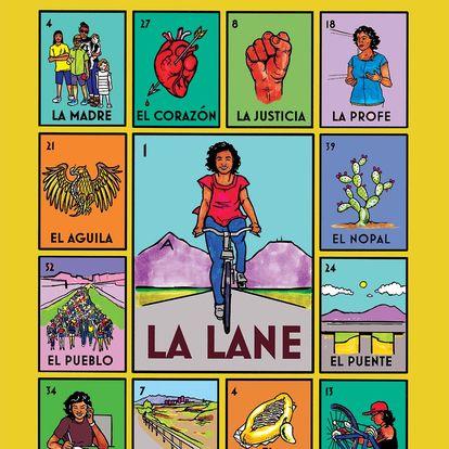 Loteria-style publicity card for Lane Santa Cruz’s Ward 1 City Council campaign.