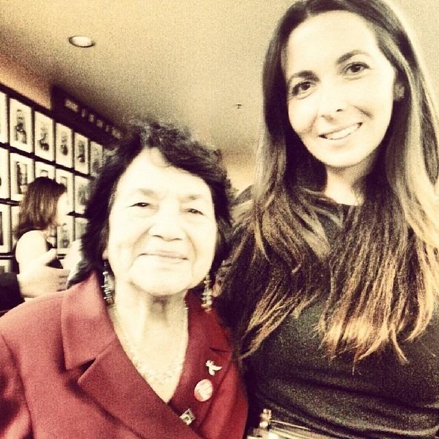 Dent with Dolores Huerta.