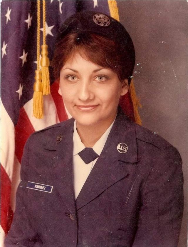 Uniformed Air Force Portrait of Medalin Garcia in the 1980s.