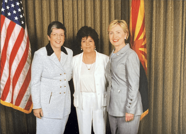 Chavez with Hillary Clinton and Janet Napolitano.