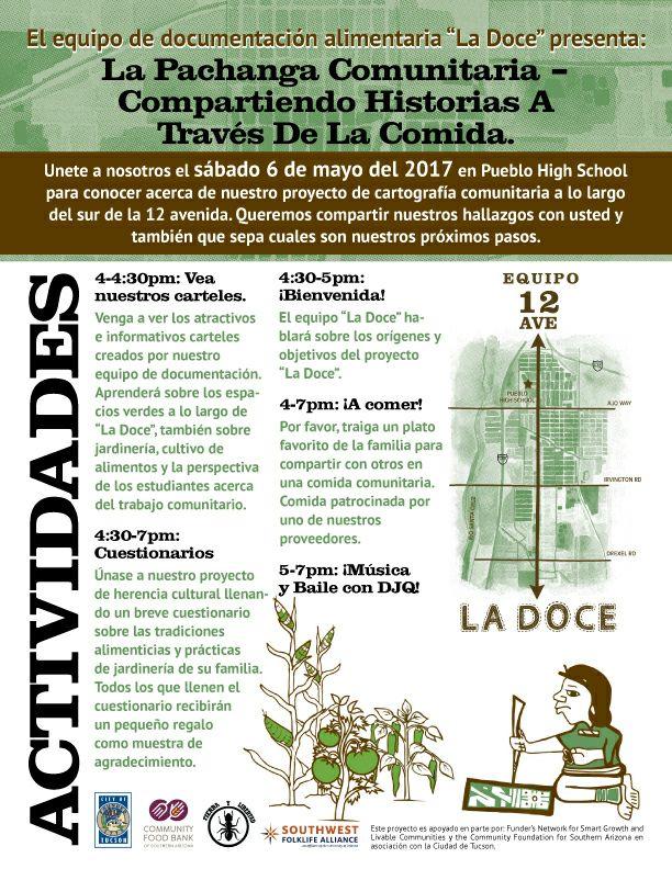 Flyer for Tierra y Libertad Community Gathering and Picnic to Share the Cartography of Culturally Sustainable Urban Gardening, 2017.