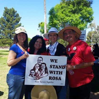 Rosa Robles Loreto was an undocumented woman who was in sanctuary at Southside Presbyterian Church between 2014-2015. Here Romero and colleagues stand in support of Rosa.