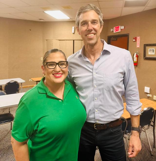 Selina Hayes with former Texas gubernatorial candidate Beto O’Rourke.